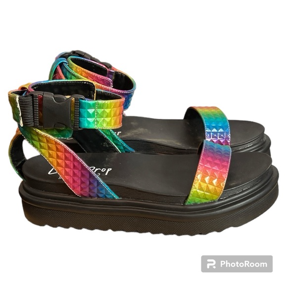 Lemon Drop By Privileged Rainbow Kassandra Gladiator Sandals Size 6.5 - Picture 2 of 5